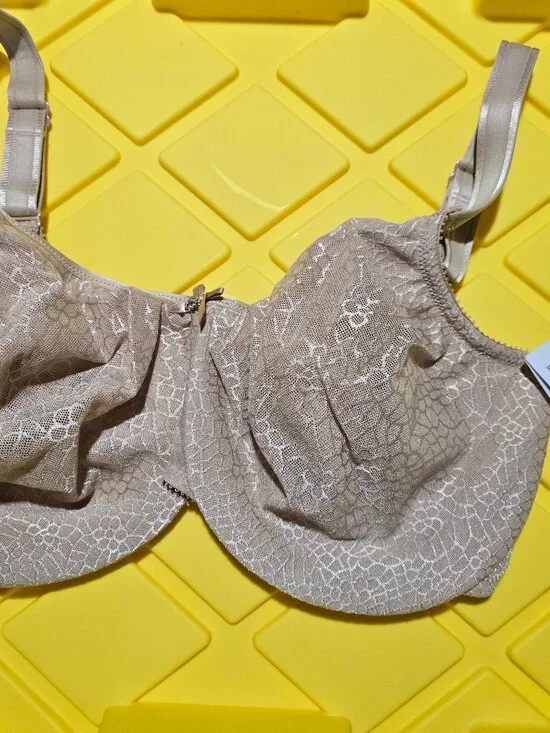 Chantelle 1891 Ultra Lace Bra 34GG 34J Nude Beige Unlined Underwire NWT NEW - Picture 2 of 16